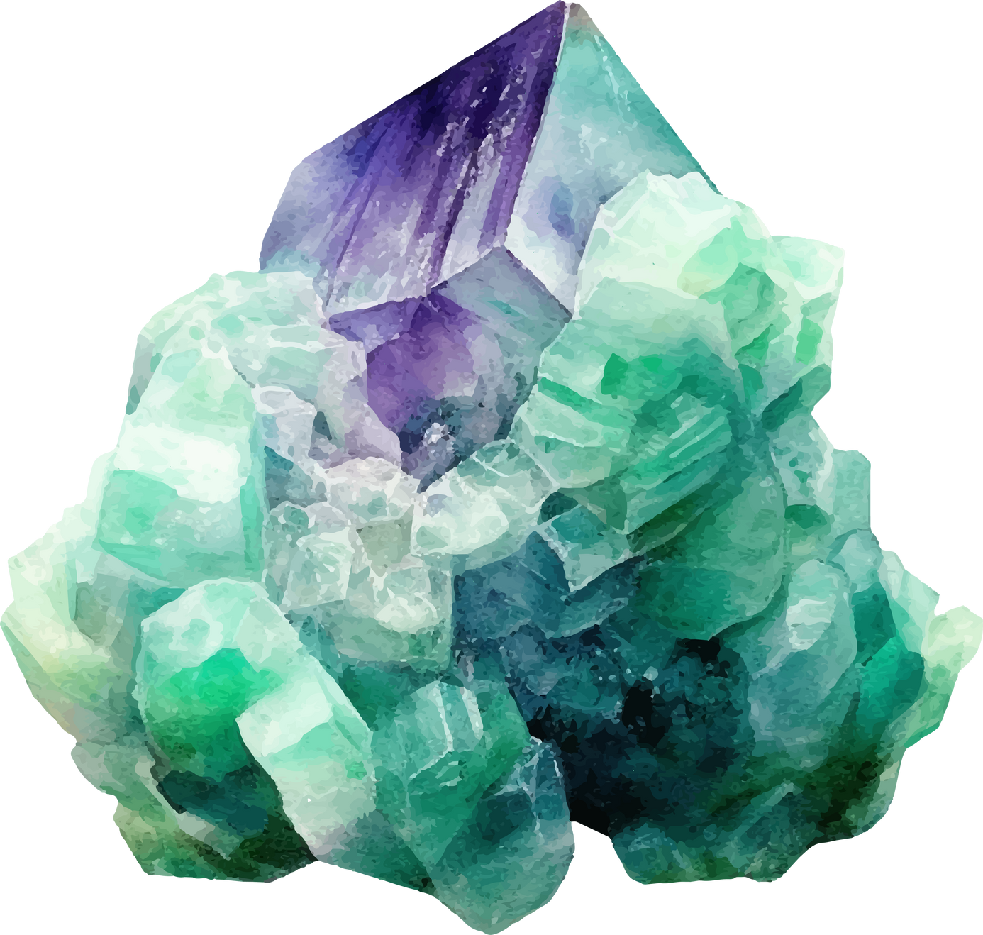 mineral in watercolor style illustration