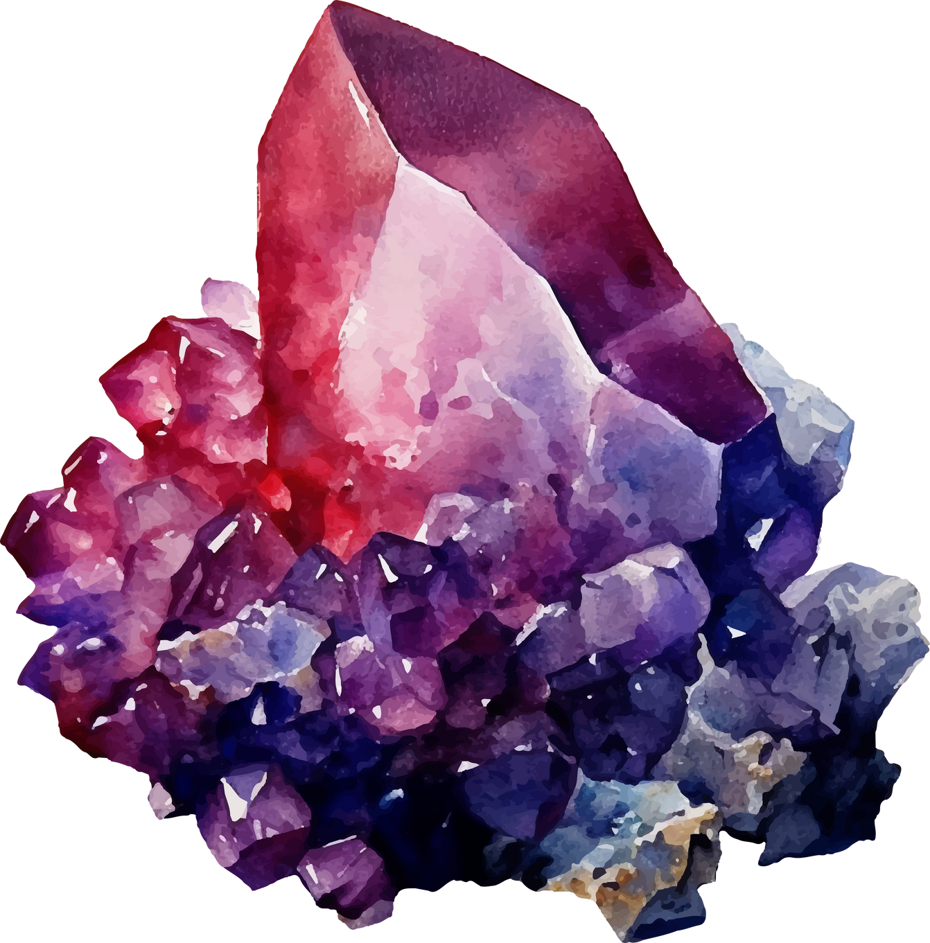 mineral in watercolor style illustration